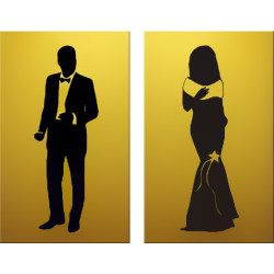 Информационная табличка «Мужчина/Женщина» 150х90 мм [r-40] - интернет-магазин КленМаркет.ру