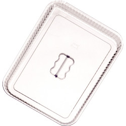 Крышка для салатника «L» с волнистым краем 310х239х35 мм прозрачная [P-043A] - интернет-магазин КленМаркет.ру