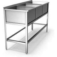 Ванна моечная трехсекционная с бортом ВМП 3/5 э Ванна моечная трехсекционная с бортом ВМП 3/5 э