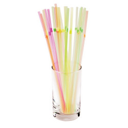Трубочки со сгибом флуоресцентные 240 мм 1000 шт [ПС-110910] - интернет-магазин КленМаркет.ру
