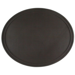 Поднос прорезиненный овальный 680х460х45 мм коричневый [2700CT Brown] - интернет-магазин КленМаркет.ру