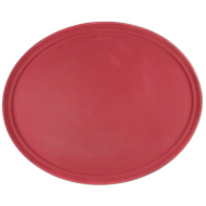 Поднос прорезиненный овальный 680х45 мм бордовый [2700CT Dark red]
