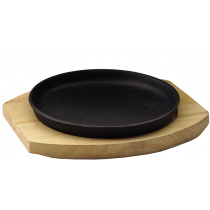 Сковорода круглая на деревянной подставке 220 мм [DSU-S-22u]