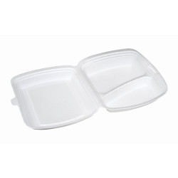 Ланч-бокс одноразовый 2-секционный 249х207х60 мм (в упаковке 100 шт.) [160211, ОП-020914] - интернет-магазин КленМаркет.ру