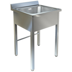 Ванна моечная односекционная с бортом ТЕХНО-ТТ ВМ-12/456 нерж - интернет-магазин КленМаркет.ру