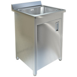 Ванна моечная односекционная с распашной дверкой ТЕХНО-ТТ ВМ-16/557 нерж - интернет-магазин КленМаркет.ру