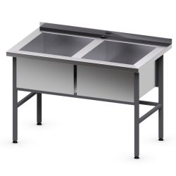 Ванна моечная двухсекционнная с бортом - интернет-магазин КленМаркет.ру