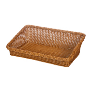 Корзинка пластиковая 600х400х90 мм прямоугольная коричневая [Brown 5533]