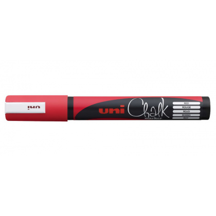 Маркер красный для оконных и стеклянных поверхностей 1,8-2,5 мм Uni Chalk PWE-5M - интернет-магазин КленМаркет.ру