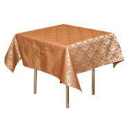 Скатерть 145х145 см «Мати» коричневая с золотом (цветок)  Скатерть 145х145 см «Мати» коричневая с золотом (цветок)