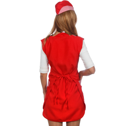 Фартук продавца красный с клеткой [00600] - интернет-магазин КленМаркет.ру