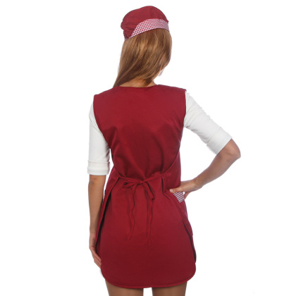 Фартук продавца бордовый с клеткой [00600] - интернет-магазин КленМаркет.ру