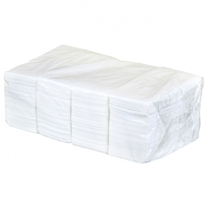 Салфетки бумажные двухслойные 330х330 мм, 1/8 сложение (белые) - интернет-магазин КленМаркет.ру