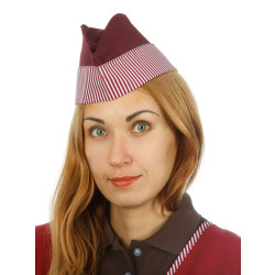 Пилотка продавца бордовая полоска - интернет-магазин КленМаркет.ру