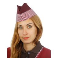 Пилотка продавца бордовая полоска