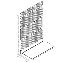 База пристенного перфорированного стеллажа ECO 665х2250 мм - интернет-магазин КленМаркет.ру