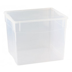 Контейнер 34 л 400х335х315 мм с крышкой прозрачный, ПП [431281501] - интернет-магазин КленМаркет.ру