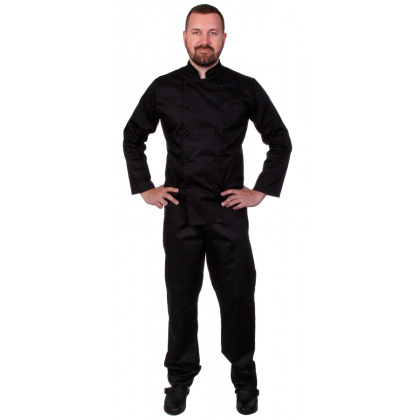 Куртка шеф-повара мужская длинный рукав спинка сетка черная [00013] - интернет-магазин КленМаркет.ру