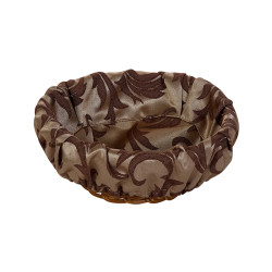 Чехол для корзинки пластиковой круглой Мати коричневая с золотом - интернет-магазин КленМаркет.ру