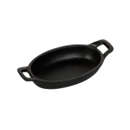 Сковорода 155х95 мм с двумя ручками чугун порционная Luxstahl [НЕ1959]