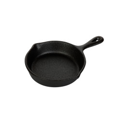 СКОВОРОДА d=106/24 с ручкой и двумя носиками порционная чугун Luxstahl [HE70M] - интернет-магазин КленМаркет.ру