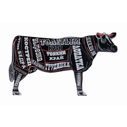 Меловая доска «Корова» 1180х700 мм с росписью - интернет-магазин КленМаркет.ру