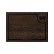 Доска для подачи «Ночь» 250х350 мм с желобком и отверстием для соусника, дуб