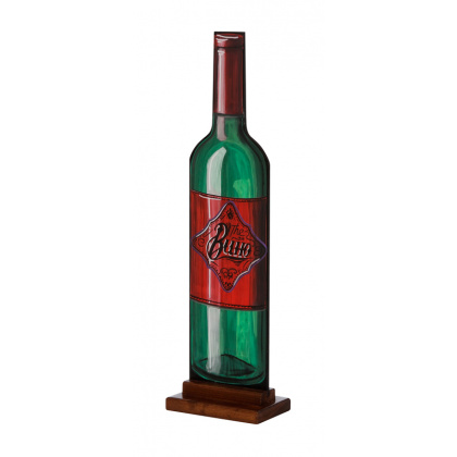 Меловая доска «Бутылка вина» 130х500 мм на подставке с росписью - интернет-магазин КленМаркет.ру