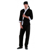 Куртка сушиста черная с отделкой белого цвета [00007] 