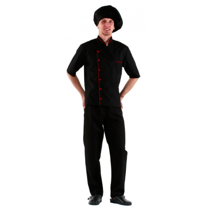 Куртка шеф-повара (диагональ) черная [00003] - интернет-магазин КленМаркет.ру