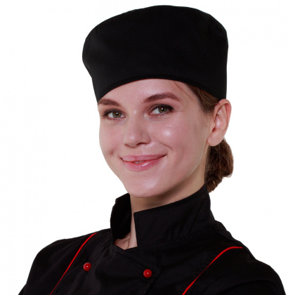 Шапочка повара «Таблетка» чёрная [00400] - интернет-магазин КленМаркет.ру