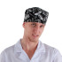 Шапочка повара «Таблетка» поварёшки и кастрюли на чёрном фоне [00400]  - интернет-магазин КленМаркет.ру