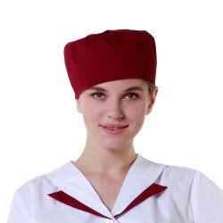 Шапочка повара «Таблетка» бордовая [00400]  - интернет-магазин КленМаркет.ру