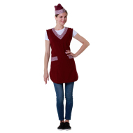 Фартук продавца бордовый с клеткой [00600]