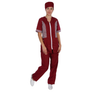 Блузон женский на молнии бордовый [00008]