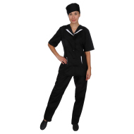 Блузон женский на пуговицах черный [00009]