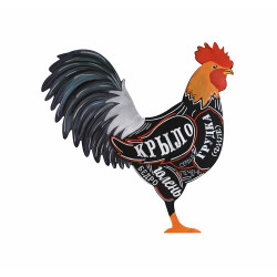 Меловая доска «Петух» двусторонняя на цепи 600х600 мм с росписью - интернет-магазин КленМаркет.ру