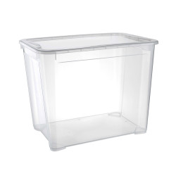 Контейнер 70 л 555х390х435 мм с крышкой прозрачный, ПП [433204601] - интернет-магазин КленМаркет.ру