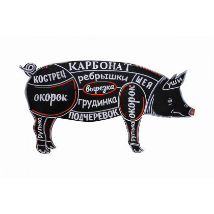 Меловая доска «Свинья» односторонняя на цепи 1000х540 мм с росписью - интернет-магазин КленМаркет.ру