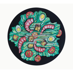 Доска меловая круглая «Салат с креветками» D = 300 мм - интернет-магазин КленМаркет.ру