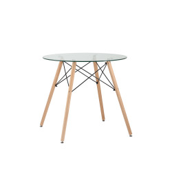Стол обеденный «Eames D-800 мм Стекло» нераздвижной - интернет-магазин КленМаркет.ру
