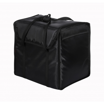 Терморюкзак 420х420х400 мм для пицц фольгированный чёрный с вентиляцией - интернет-магазин КленМаркет.ру