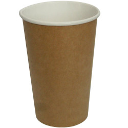 Стакан бумажный 2х-слойный 400 мл D 90 мм, 15 шт крафт [115289кр]  - интернет-магазин КленМаркет.ру