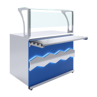 Прилавок нейтральный с верхней полкой Luxstahl ПНП -1200 Premium