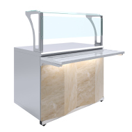 Прилавок нейтральный с верхней полкой Luxstahl ПНП -1200 Premium