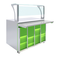 Прилавок нейтральный с верхней полкой Luxstahl ПНП -1200 Premium