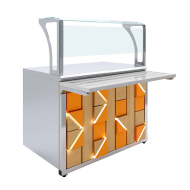 Прилавок нейтральный с верхней полкой Luxstahl ПНП -1200 Premium