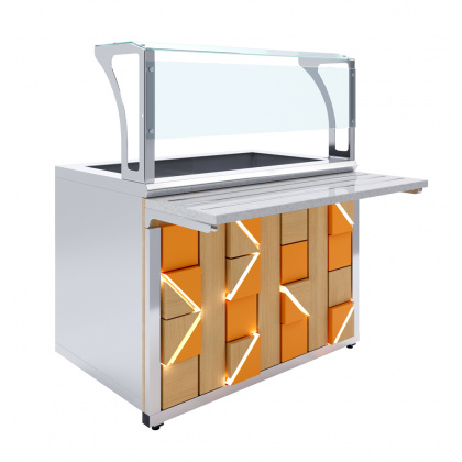 Прилавок холодильный Luxstahl ПХВ (С)- 1200 с ванной охлаждаемой Premium - интернет-магазин КленМаркет.ру
