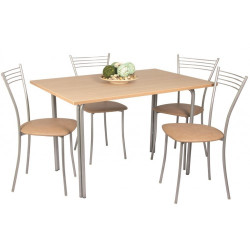 Обеденный комплект (1+4) ЛДСП стол + 4 стула Хлоя (эмаль) - интернет-магазин КленМаркет.ру