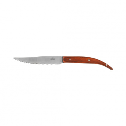 Нож для стейка 235 мм с зубцами Luxstahl коричневая ручка - интернет-магазин КленМаркет.ру